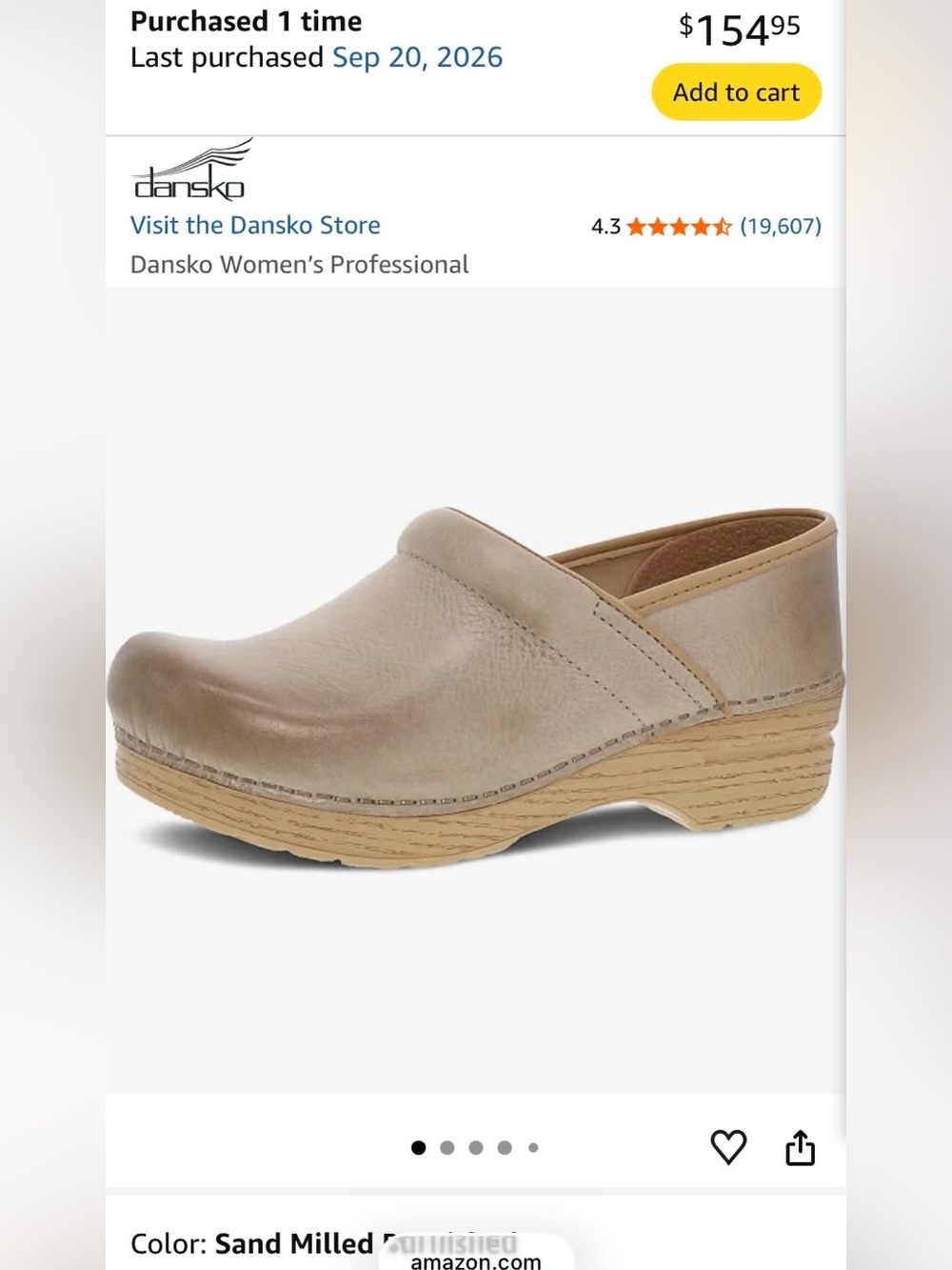Dansko Sand Leather Slip-On Clog